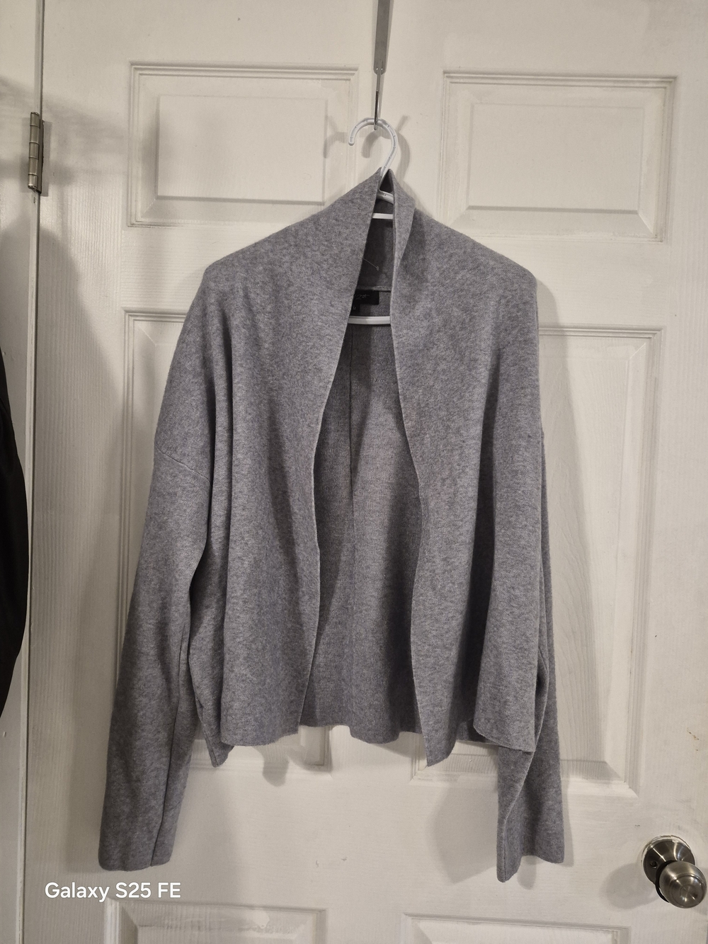 (M)Gray Open-Front Women's Cardigan Sweater